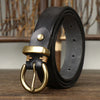 Retro Genuine Cowskin Belt Women’s Cowhide Belt with Copper Pin Buckle-Belts-Arimonz-Arimonz