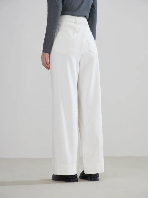 Retro Loose Straight White Jeans for Women Spring High Waist Trouser-Pants-Arimonz-Arimonz