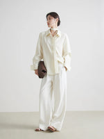 Retro Loose Straight White Jeans for Women Spring High Waist Trouser-Pants-Arimonz-Arimonz