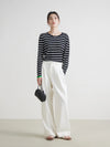 Retro Loose Straight White Jeans for Women Spring High Waist Trouser-Pants-Arimonz-Arimonz