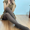 Retro Vertical Stripe Tights Wave Plaid Pantyhose Bottoming Stockings-Socks & Tights-Arimonz-Light Grey-Arimonz