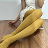 Retro Vertical Stripe Tights Wave Plaid Pantyhose Bottoming Stockings-Socks & Tights-Arimonz-Yellow-Arimonz