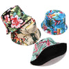 Reversible Flower Print Bucket Hat Travel Outdoor Panama Bucket Cap-Bucket Hats-Arimonz-Arimonz