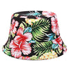 Reversible Flower Print Bucket Hat Travel Outdoor Panama Bucket Cap-Bucket Hats-Arimonz-Arimonz