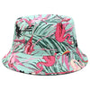 Reversible Flower Print Bucket Hat Travel Outdoor Panama Bucket Cap-Bucket Hats-Arimonz-light blue-Arimonz