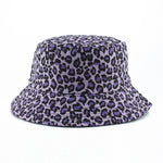 Reversible Leopard Print Bucket Hat Cotton Panama Outdoor Sun Cap-Bucket Hats-Arimonz-Arimonz