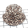Reversible Leopard Print Bucket Hat Cotton Panama Outdoor Sun Cap-Bucket Hats-Arimonz-Arimonz