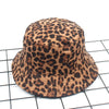 Reversible Leopard Print Bucket Hat Cotton Panama Outdoor Sun Cap-Bucket Hats-Arimonz-D leopard brown-Arimonz