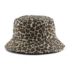 Reversible Leopard Print Bucket Hat Cotton Panama Outdoor Sun Cap-Bucket Hats-Arimonz-khaki leopard-Arimonz
