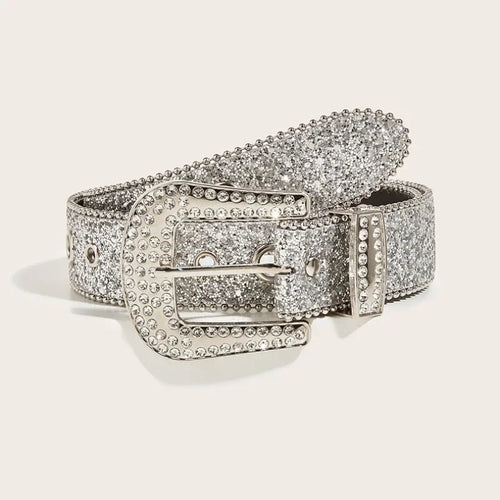 Rhinestone Belt Y2k Bling Sequin Designer Belts Jeans Décor Belt-Women's Belts-Arimonz-Arimonz