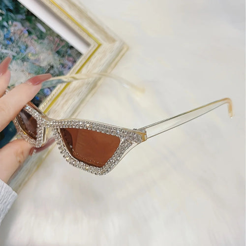 Rhinestone Cat Eye Sunglasses Fashion Decor Party Travel Shades-Sunglasses-Arimonz-Arimonz