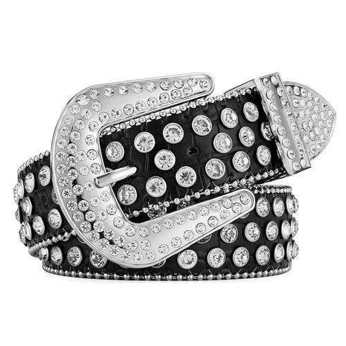 Rhinestone Large Size Belt Women Belt Western Denim Shiny Rivet Design-Belts-Arimonz-Arimonz
