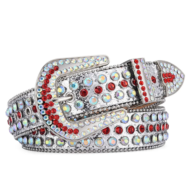 Rhinestone Large Size Belt Women Belt Western Denim Shiny Rivet Design-Belts-Arimonz-Arimonz