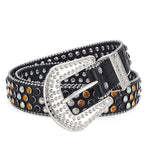 Rhinestone Large Size Belt Women Belt Western Denim Shiny Rivet Design-Belts-Arimonz-multi-115cm/45inches-Arimonz
