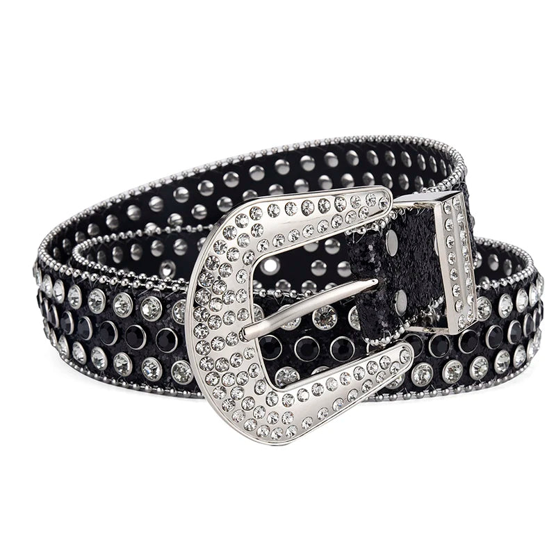 Rhinestone Large Size Belt Women Belt Western Denim Shiny Rivet Design-Belts-Arimonz-Other-105cm/41inches-Arimonz