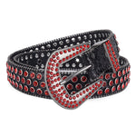 Rhinestone Large Size Belt Women Belt Western Denim Shiny Rivet Design-Belts-Arimonz-Red-105cm/41inches-Arimonz