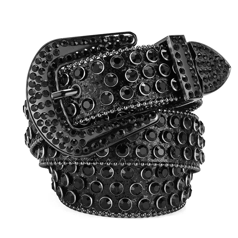 Rhinestone Large Size Belt Women Belt Western Denim Shiny Rivet Design-Belts-Arimonz-Arimonz