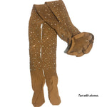 Rhinestone Women Tights Professional Ballroom Dance Stocking Pantyhose-Socks & Tights-Arimonz-Arimonz