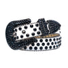 Rhinestone Women's Belt Western Shiny Rivet Design Y2K Style Belt-Belts-Arimonz-blackwhite-46in(33-37in)-Arimonz