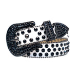 Rhinestone Women's Belt Western Shiny Rivet Design Y2K Style Belt-Belts-Arimonz-blackwhite-46in(33-37in)-Arimonz