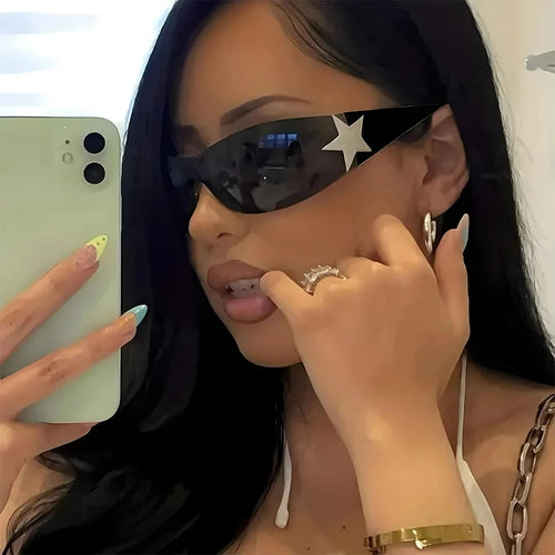 Rimless Decoration Integrated Y2K Fashion Beach Party Sunglasses-Sunglasses-Arimonz-Arimonz