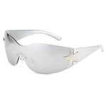 Rimless Decoration Integrated Y2K Fashion Beach Party Sunglasses-Sunglasses-Arimonz-Silver Silver-Arimonz