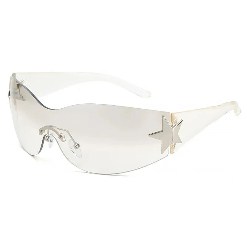 Rimless Decoration Integrated Y2K Fashion Beach Party Sunglasses-Sunglasses-Arimonz-Toumin Silver-Arimonz