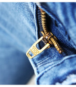 Ripped Jeans With Beads Woman Stretchy Denim Skinny Pants Trousers-Skinny Jeans-Arimonz-Arimonz