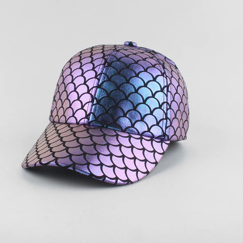 Scale Print Baseball Cap Snapback Hats For Women Fish Scale Print Hat-Women's Caps-Arimonz-Arimonz