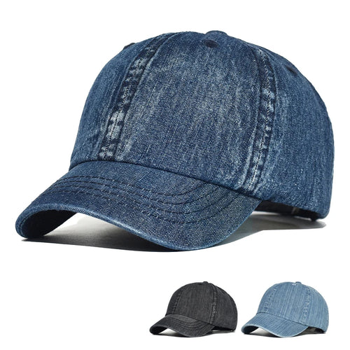 Short Brim Denim Baseball Cap Women Dad Hat Casual Adjustable Cap-Women's Caps-Arimonz-Arimonz