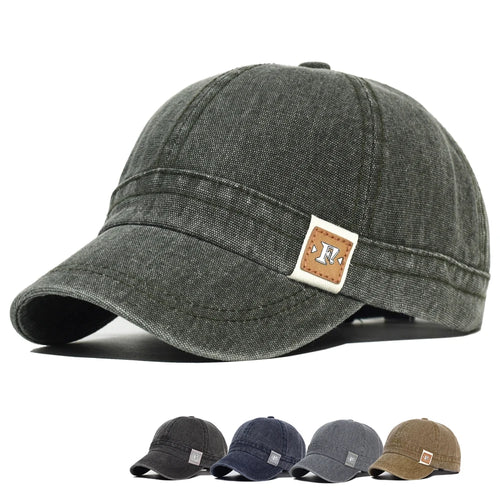 Short Brim Washed Cotton Baseball Cap Women Soft Vintage Dad Hat-Women's Caps-Arimonz-Arimonz