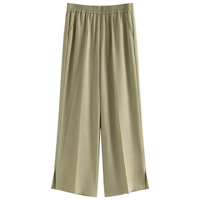 Simple Commuting Style Versatile Straight Casual Pants for Women-Pants-Arimonz-Light Green-M-Arimonz