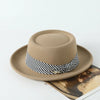 Simple Fashion Bow Wool Top Hat Retro British Style Rolled Brim Hat-Hats-Arimonz-Arimonz