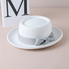 Simple Fashion Bow Wool Top Hat Retro British Style Rolled Brim Hat-Hats-Arimonz-Arimonz
