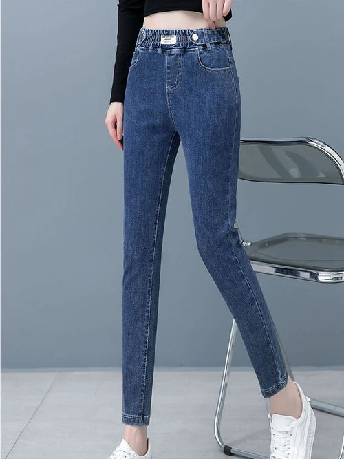 Skinny Denim Pencil Pants Women Casual Plush Velvet Lined Warm Jeans-Skinny Jeans-Arimonz-Arimonz