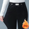 Skinny Denim Pencil Pants Women Casual Plush Velvet Lined Warm Jeans-Skinny Jeans-Arimonz-button black-26-Arimonz