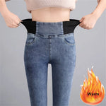 Skinny Denim Pencil Pants Women Casual Plush Velvet Lined Warm Jeans-Skinny Jeans-Arimonz-retro blue-26-Arimonz
