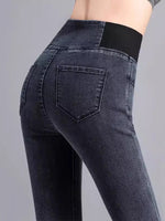 Skinny Denim Pencil Pants Women Casual Plush Velvet Lined Warm Jeans-Skinny Jeans-Arimonz-Arimonz