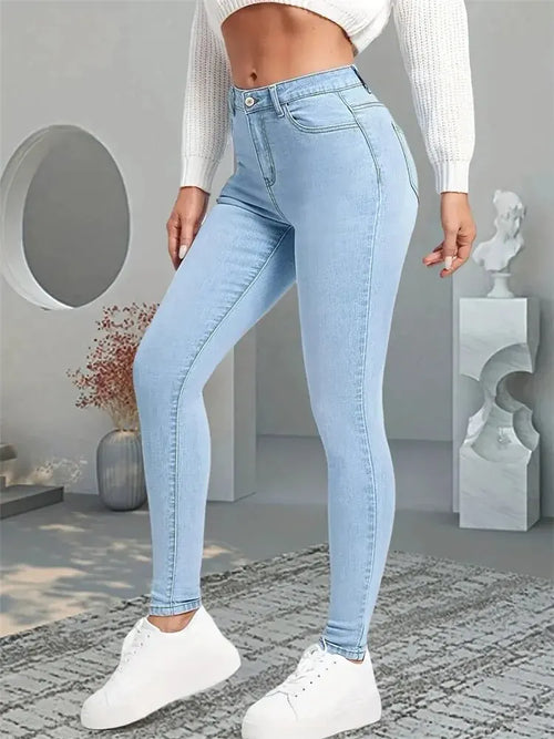Skinny Jeans Lady Slim Fit Pencil Jeans Girls Leggings Straight Denim-Skinny Jeans-Arimonz-Arimonz