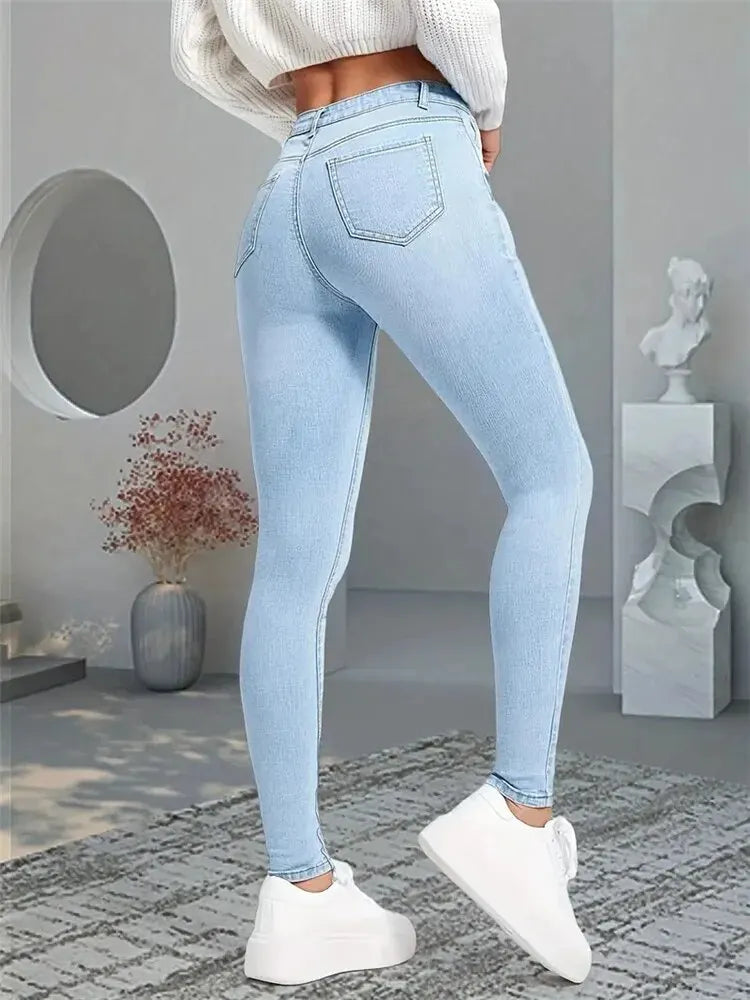 Skinny Jeans Lady Slim Fit Pencil Jeans Girls Leggings Straight Denim-Skinny Jeans-Arimonz-Arimonz