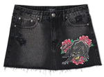 Skirts for Women Retro Gothic Print Denim Skirt Y2k Mini Skirt-Denim Skirts-Arimonz-Arimonz