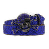 Skull Rhinestone Belts Crystal Studded Diamond Bling Bling Belt-Belts-Arimonz-KLT-Blue-115CM/45inches-Arimonz
