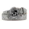 Skull Rhinestone Belts Crystal Studded Diamond Bling Bling Belt-Belts-Arimonz-KLT-Silver-125cm/49inches-Arimonz