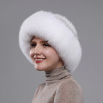 Soft Genuine Fur Hats Women Winter Knitted Bomber Hat Natural Fur-Winter Hats-Arimonz-cross mink-Adjustable-Arimonz