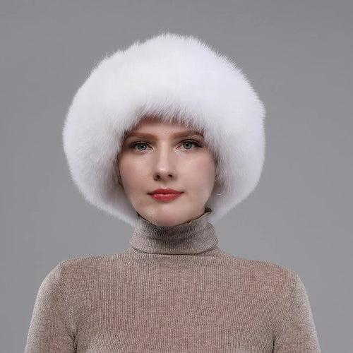 Soft Genuine Fur Hats Women Winter Knitted Bomber Hat Natural Fur-Winter Hats-Arimonz-Arimonz