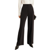 Solid Color Polyester Slim Blazer Casual Wide Leg Pants Clothing-Wear To Work Sets-Arimonz-Black pants-XS-Arimonz