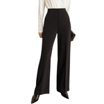 Solid Color Polyester Slim Blazer Casual Wide Leg Pants Clothing-Wear To Work Sets-Arimonz-Black pants-XS-Arimonz