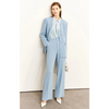 Solid Color Polyester Slim Blazer Casual Wide Leg Pants Clothing-Wear To Work Sets-Arimonz-Arimonz