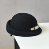 Solid Color Winter Wool Cloche Hat Autumn Painter French Hepburn Hat-Winter Hats-Arimonz-Arimonz