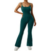 Solid Sleeveless Jumpsuit Women Elastic Hight Outfit Fitness Sportwear-Casual Jumpsuits & Rompers-Arimonz-Green-M-Arimonz